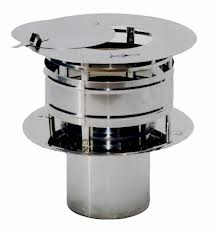 RVS Ø 100 mm trekkende kap met veegluik