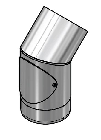 Zwart RVS Ø 125 mm InspectieBocht 45°