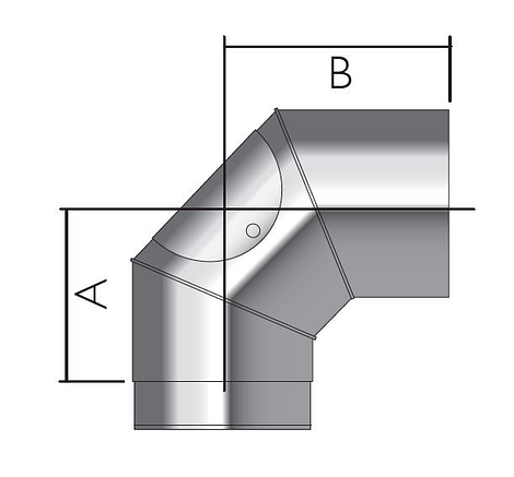 Blank RVS Ø 200 mm Inspectiebocht 90°