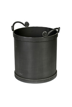 Houtbak Rond Zwart 117 / 529 Handgesmeed 