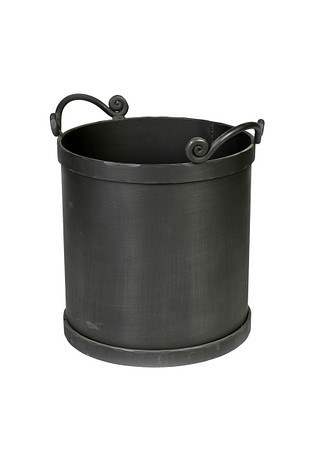 Houtbak Rond Zwart 117 / 529 Handgesmeed 