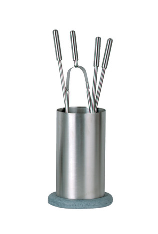 Haardstel RVS/Stenen voet 114 / 960 S - Met Tang, Pook, Borstel en Schop ( Informeer naar de levertijd )