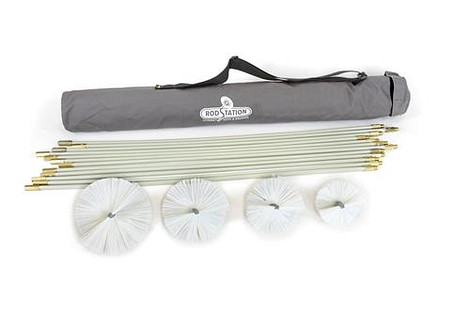 12 m Stokset met 13, 15, 18, 20 cm borstels incl Rodstation tas