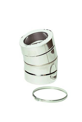HT RVS DW 175/225 mm Bocht 15° Geïsoleerd