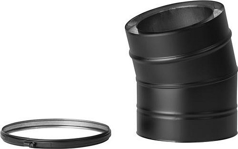 HT RVS DW 175/225 mm  Bocht 15° Geïsoleerd Zwart