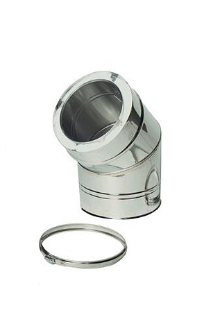 HT RVS DW 125/175 mm Bocht 45°  Geïsoleerd