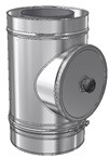 RVS CLV Ø 130/200 mm Inspectie T-Stuk + Condensafvoer