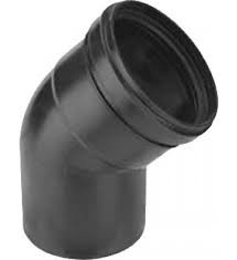 PPS Ø 80 mm LTV zwart bocht 45°