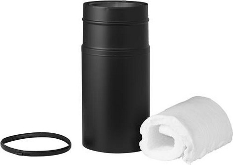 HT RVS DW 125/175 mm Paspijp L = 110-370 mm Geïsoleerd Zwart