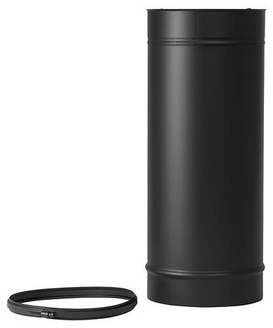 HT RVS DW 150/200 mm Pijp L = 500 mm Geïsoleerd Zwart