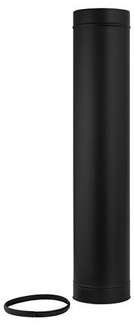 HT RVS DW 125/175 mm Pijp L = 1000 mm Geisoleerd Zwart