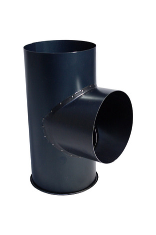 Blauw gegloeid Ø 100 mm T-stuk met Dop 