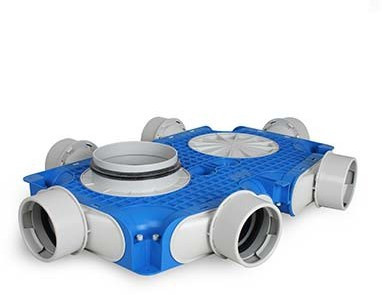 Uniflexplus Instortverdeler 6 x Ø 90 mm zijaansl. Ø 125 mm