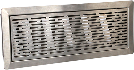 Uniflexplus Instelbaar vloerrooster met sleuven, gepolijst RVS