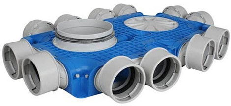 Uniflexplus Instortverdeler 12 x Ø 90 mm zijaansl. Ø 180 mm