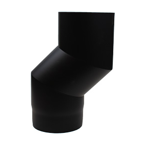 Zwart 2 mm Ø 150 mm S-bocht sprong 80mm