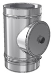 RVS CLV Ø 230/400 mm Inspectie T-Stuk + Condensafvoer