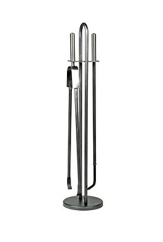 Haardstel Antraciet/RVS 114 / 618 - Met Tang en Pook ( 1 stuks beschikbaar )